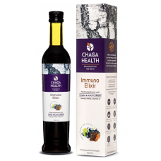 Maisto papildas IMMUNO ELIXIR su juodaisiais beržo grybais (chaga) ir juodaisiais serbentais (500ml)